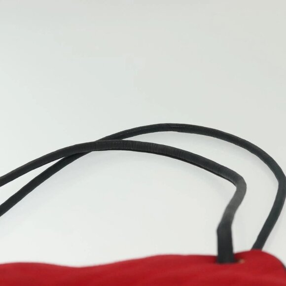 CHANEL V Stitch Shoulder Bag Cotton Red Gold CC Auth 140715 - Picture 7 of 16